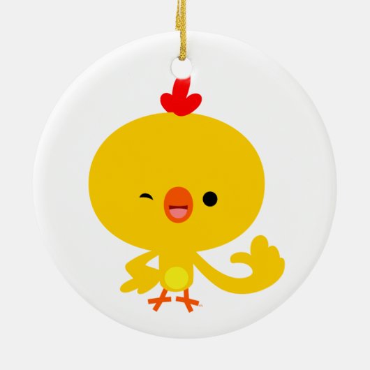 Cute Cool Cartoon Chicken Ornament (Achterkant)