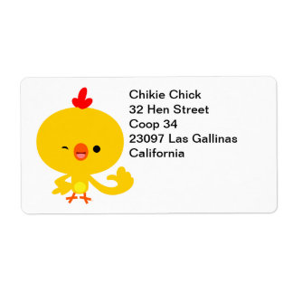 Cute Cool Cartoon Chicken Shipping Label