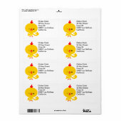Cute Cool Cartoon Chicken Shipping Label (Full Sheet)