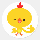 Cute Cool Cartoon Chicken Sticker (Voorkant)