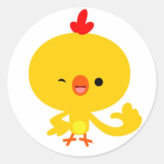 Cute Cool Cartoon Chicken Sticker (Voorkant)