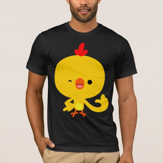 Cute Cool Cartoon Chicken T-Shirt (Voorkant)