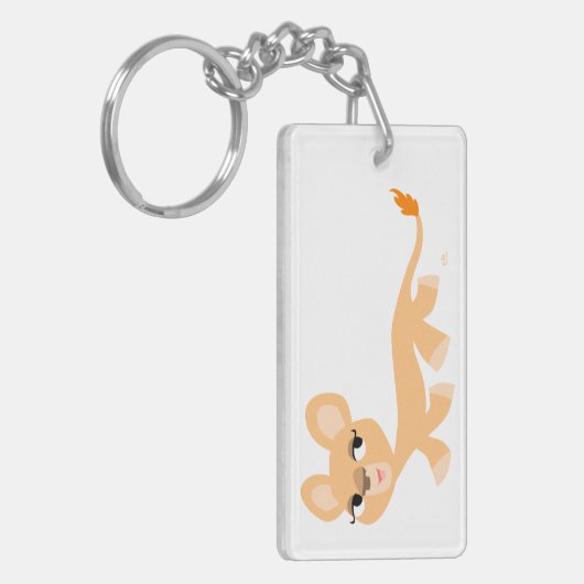 Cute Cool Cartoon Lioness AcrylSleutelhanger Sleutelhanger (Voorkant Links)