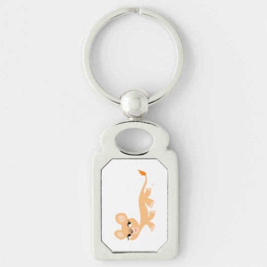 Cute Cool Cartoon Lioness Metal Sleutelhanger (Voorkant)