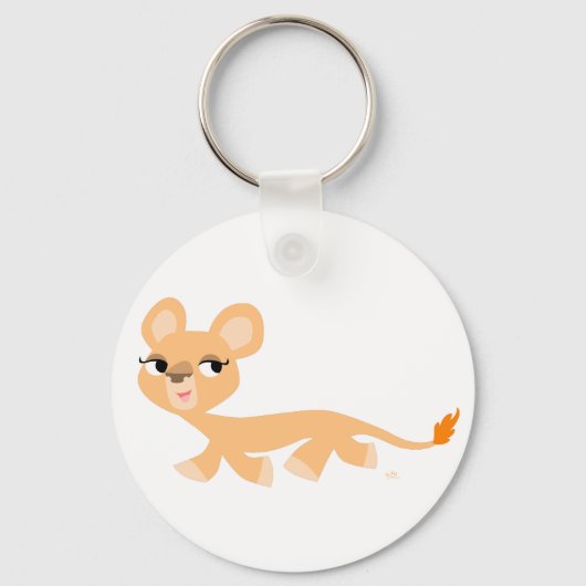 Cute Cool Cartoon Lioness Sleutelhanger (Voorkant)