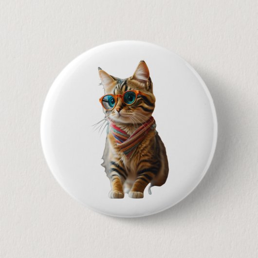 Cute Cool Cat Ronde Button 5,7 Cm (Voorkant)