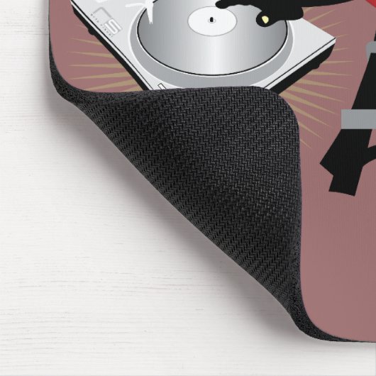 Cute & Cool DJ Character with Decks Muismat (Hoek)