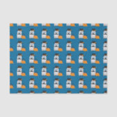 Cute Cool funny Halloween ghost moustache pattern Tissuepapier (Voorkant)