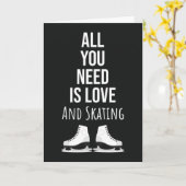 Cute Cool IJsschaatskaarten Meisje Ornamenten Kaart (Gele Bloem)