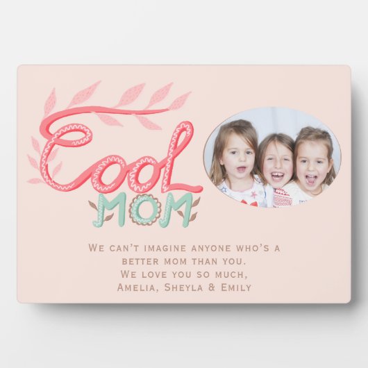 Cute Cool Mam Hand Lettering Moederdag Foto Fotoplaat (voorkant)