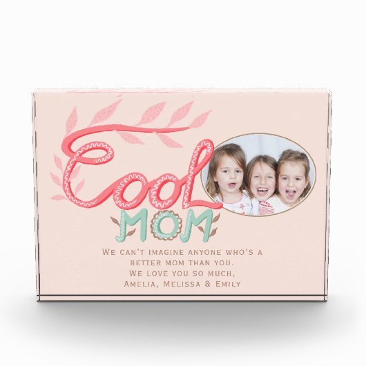 Cute Cool Mam Hand Lettering Moederdag Fotoblokken (Voorkant)