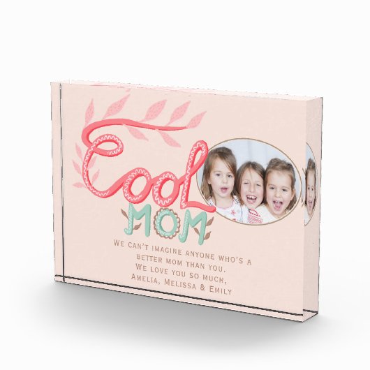 Cute Cool Mam Hand Lettering Moederdag Fotoblokken (Rechts)