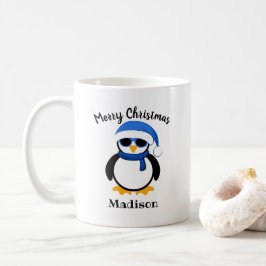 Cute cool penguin Christmas winter Personalized Koffiemok