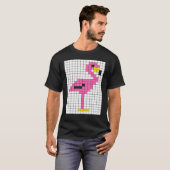 Cute Cool Pixel Pink Flamingo T-shirt (Voorkant volledig)