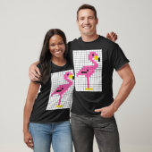 Cute Cool Pixel Pink Flamingo T-shirt (Unisex)