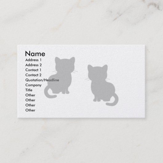 Cute Cool Silo Cats Med Gray Sjabloon Visitekaartje (Voorkant)