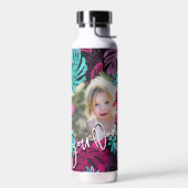 Cute Cool Tropical | Aangepaste foto- en scripttek Waterfles (Links)