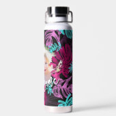 Cute Cool Tropical | Aangepaste foto- en scripttek Waterfles (Achterkant)