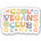 Cute Cool Vegans Club, Retro Sticker (Voorkant)