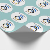 Cute coole pinguin kerstwinter Personaliseren Cadeaupapier (Hoek)