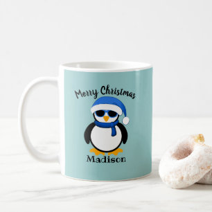 Cute coole pinguin kerstwinter Personaliseren Cof Koffiemok