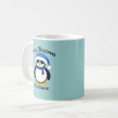 Cute coole pinguin kerstwinter Personaliseren Cof Koffiemok (Voorkant links)