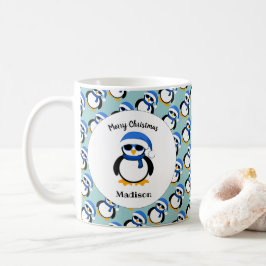 Cute coole pinguin kerstwinter Personaliseren Koffiemok