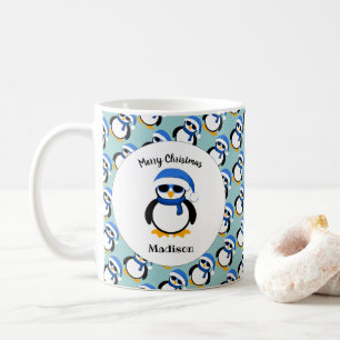 Cute coole pinguin kerstwinter Personaliseren Koffiemok