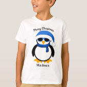 Cute coole pinguin Kerstwinter Personalizeren T-shirt (Voorkant)