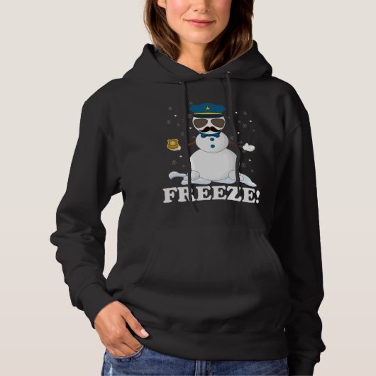 Cute Cop Snowman bevrieste de grappige kerstman va Hoodie (Voorkant)
