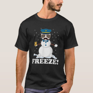 Cute Cop Snowman bevrieste de grappige kerstman va T-shirt