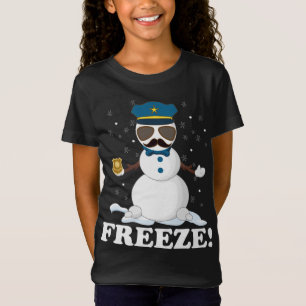 Cute Cop Snowman bevrieste de grappige kerstman va T-shirt