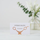 Cute Copper Scissors Hair Stylist Salon Lavender Visitekaartje (Staand voorkant)