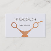 Cute Copper Scissors Hair Stylist Salon Lavender Visitekaartje (Voorkant)