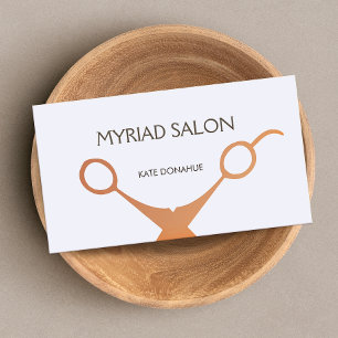 Cute Copper Scissors Hair Stylist Salon Lavender Visitekaartje