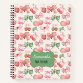 Cute Coquette aesthetic girly strawberry pattern Notitieboek (Voorkant)