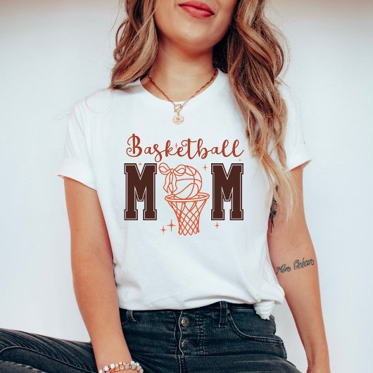 Cute Coquette Basketball Mom T-shirt