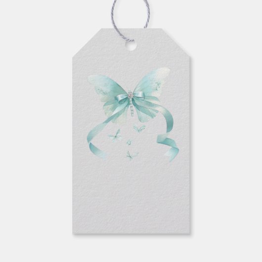 Cute Coquette Blue  Bow Personalized Gift From Cadeaulabel (Achterkant)