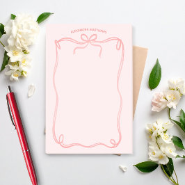 Cute Coquette Bow and Ribbon Custom Name Post-it® Notes