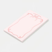 Cute Coquette Bow and Ribbon Custom Name Post-it® Notes (Schuin)