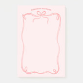 Cute Coquette Bow and Ribbon Custom Name Post-it® Notes (Voorkant)