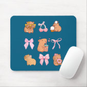 Cute Coquette Bow Capybara Pajamas Pjs Clothes Gir Muismat (Met muis)