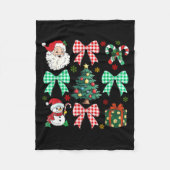 Cute Coquette Bow Christmas Tree Santa Gingerbread Fleece Deken (Voorkant)