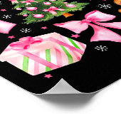 Cute Coquette Bow Nk Christmas Tree Santa Gingerbr Poster (Hoek)