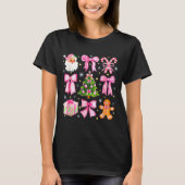 Cute Coquette Bow Nk Christmas Tree Santa Gingerbr T-shirt (Voorkant)