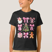 Cute Coquette Bow Nk Christmas Tree Santa Gingerbr T-shirt (Voorkant)