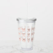 Cute Coquette Bow Pattern Blush Pink Acryl Drinkbeker (Rechts)