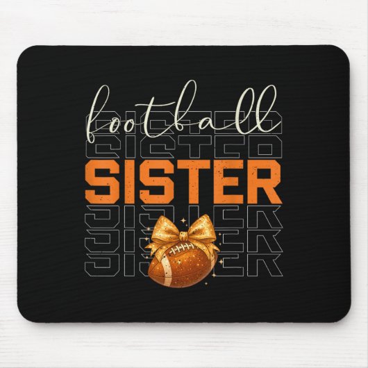 Cute Coquette Bow Srt Fantasy Football Sister Foot Muismat (Voorkant)