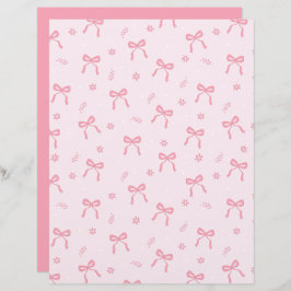 Cute Coquette Bows and Blossoms Scrapbook Paper