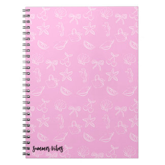Cute Coquette Bows and Cherries Pattern Notebook Notitieboek